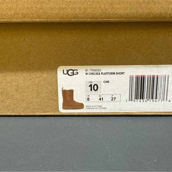 UGG CHELSEA PLATFORM SHORT SIZE 10 CHESTNUT NIB - Picture 5 of 5